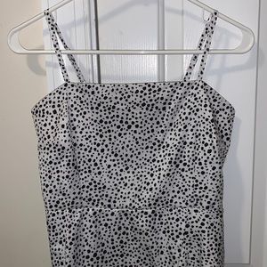 Spotted print ruffle dress